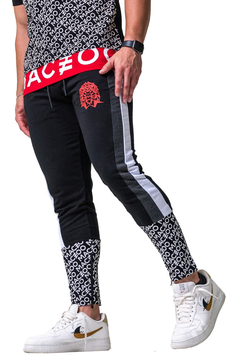 Arrow Zip Hem Joggers, Alternate, color, BLACK
