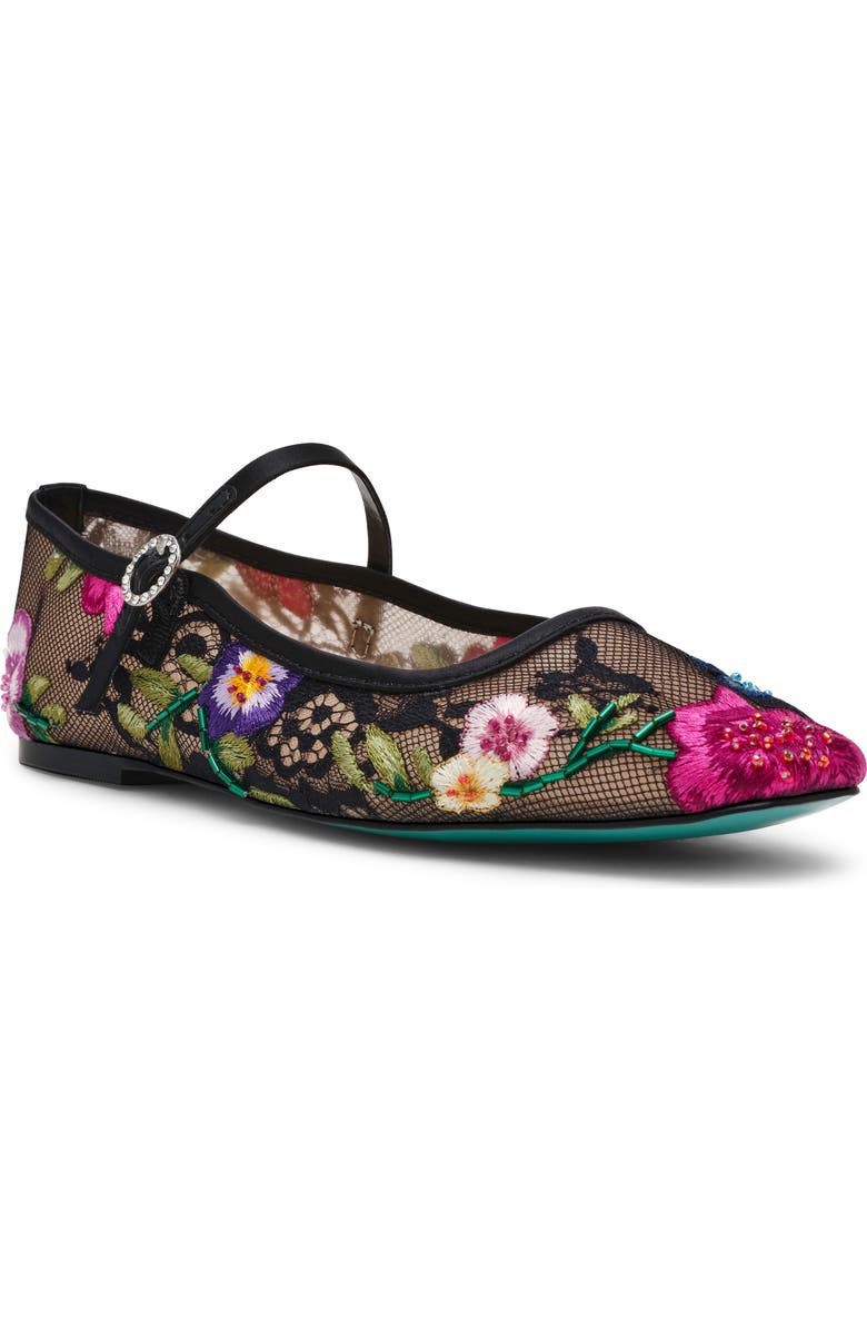 Betsey Johnson Nova Mary Jane Flat, Main, color, Black Multi Floral