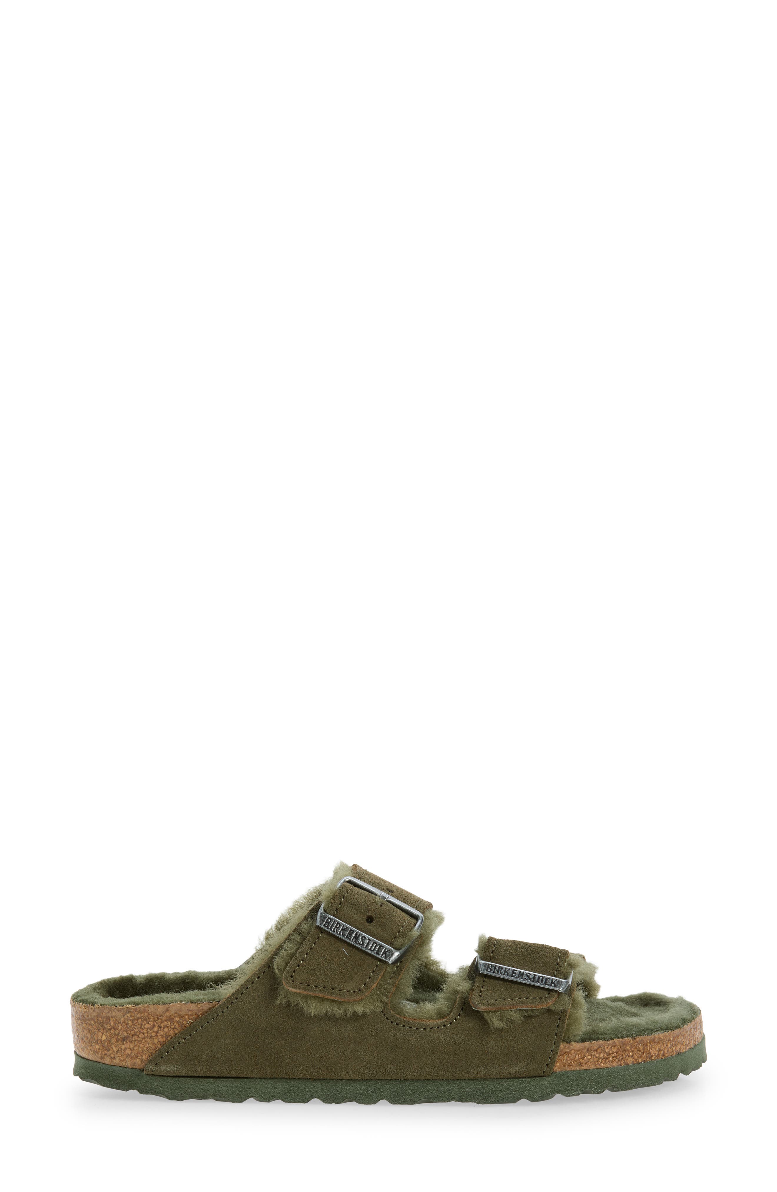 Arizona Genuine Shearling Lined Slide Sandal, Alternate, color, THYME/ THYME