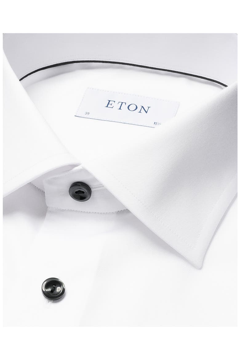 Contemporary Fit White Cotton Twill Dress Shirt, Alternate, color, WHITE
