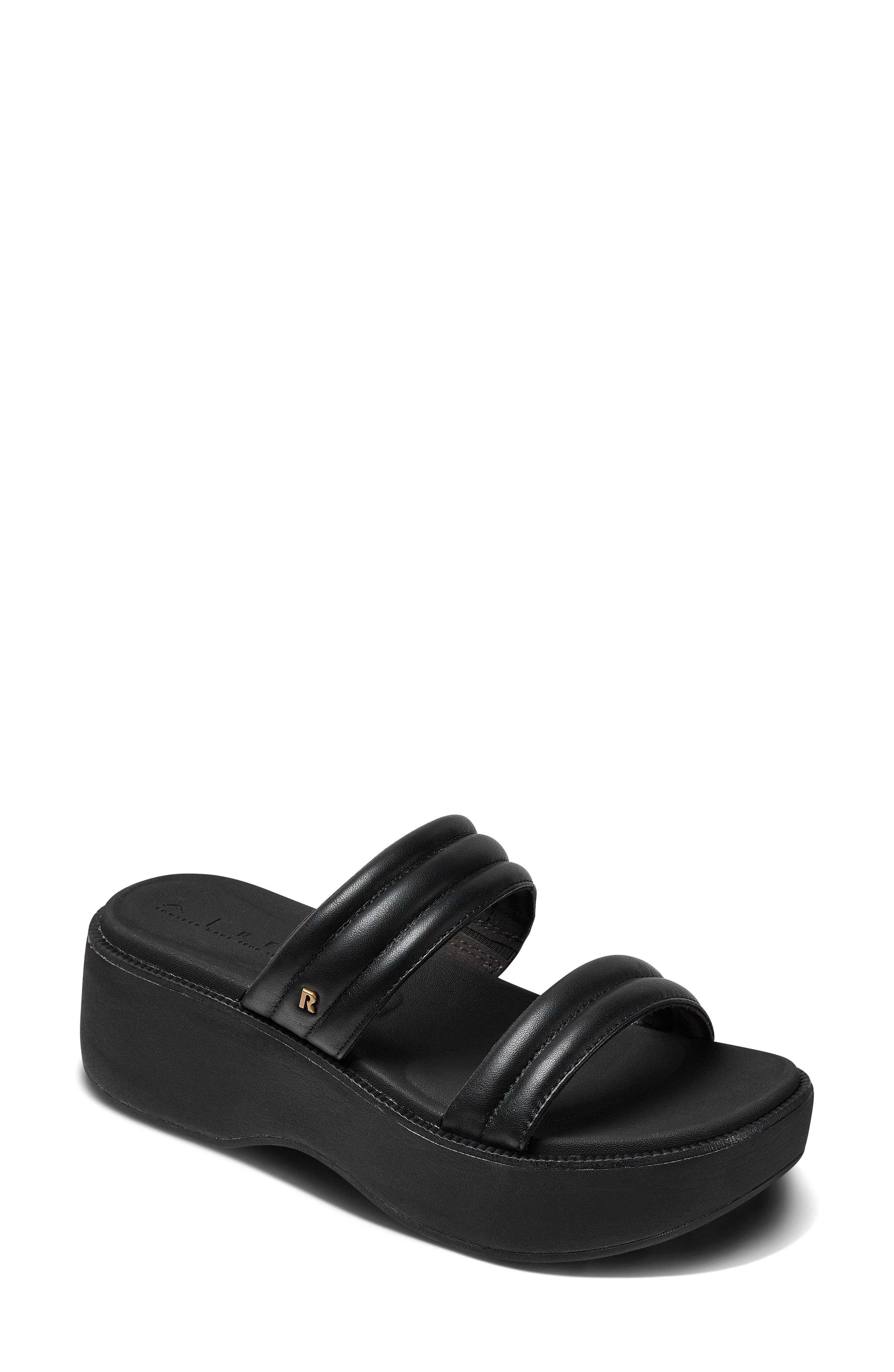 Lofty Lux Hi Platform Slide Sandal, Main, color, BLACK