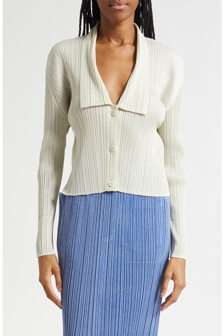 Monthly Colors May Pleated Button-Up Shirt, Main, color, IVORY