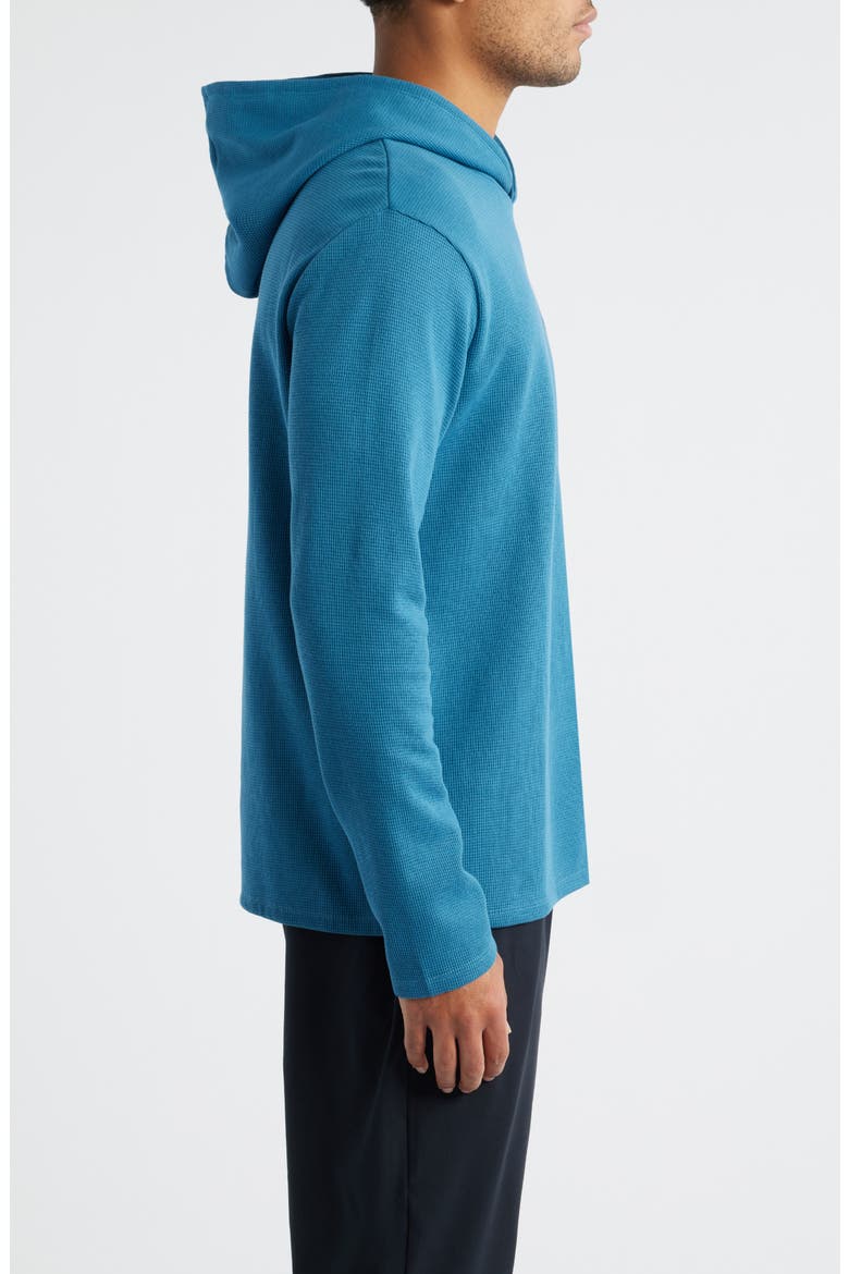 Waffle Knit Hooded Lounge T-Shirt, Alternate, color, OPEN BLUE