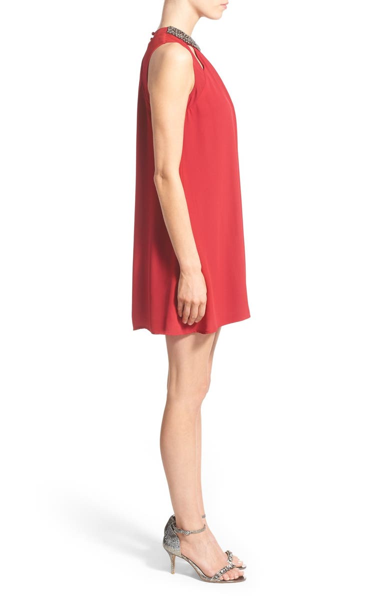 Speechless Beaded Neck Sleeveless Shift Dress, Alternate, color, 