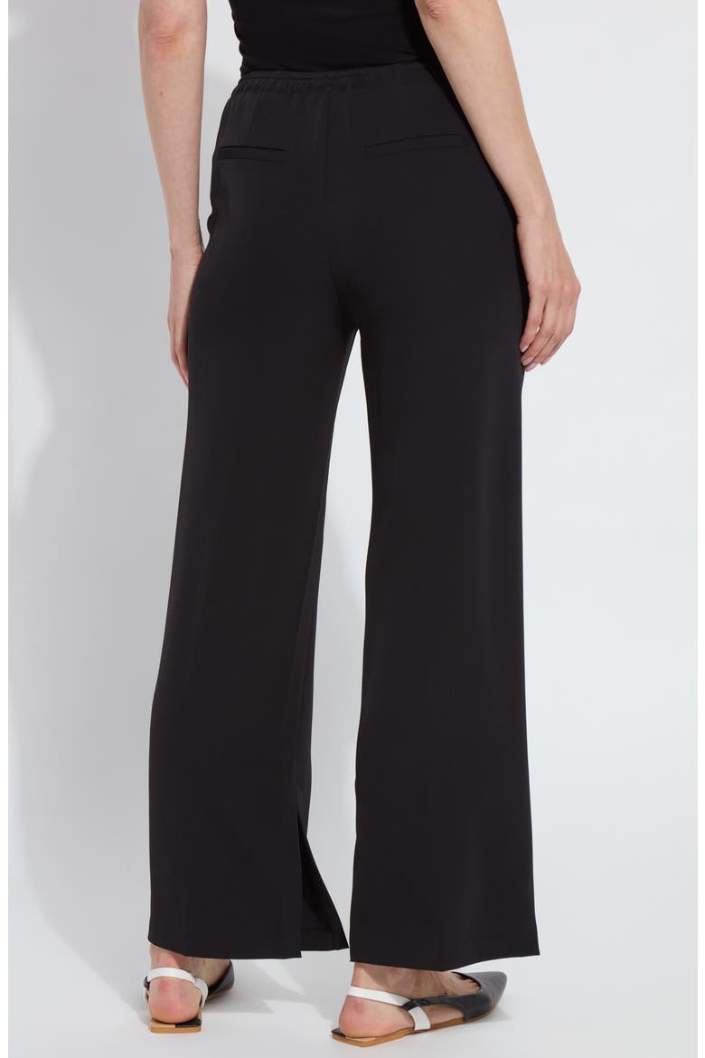 Genevieve Drawstring Inside Slit Pants, Alternate, color, BLACK