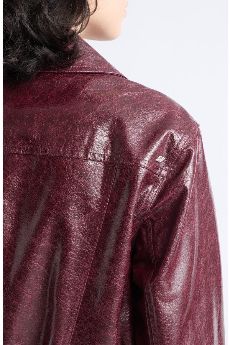 Alexander Faux Leather Jacket, Alternate, color, BLACK CHERRY