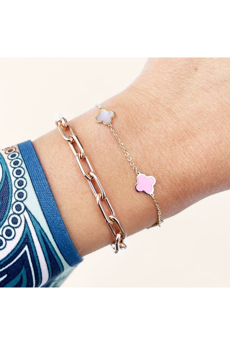 Mini Pink Mixed Clover Bracelet, Alternate, color, Pink Mixed