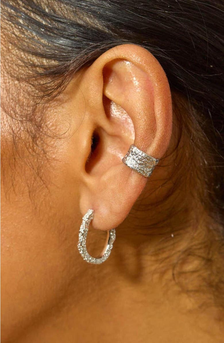 Lucy Quartermaine Hula Small Hoop Earring, Alternate, color, Sterling Silver