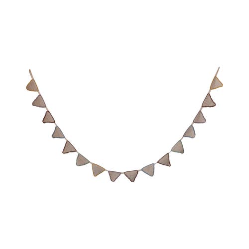 Storied Home Hand-woven Cotton Crocheted Pennant Garland In White