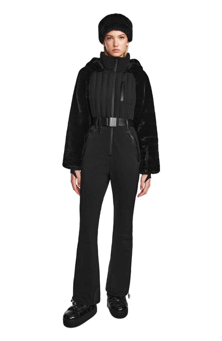 Rudsak DESTINY WOMEN'S ONE-PIECE SKI SUIT WITH FAUX FUR, Alternate, color,