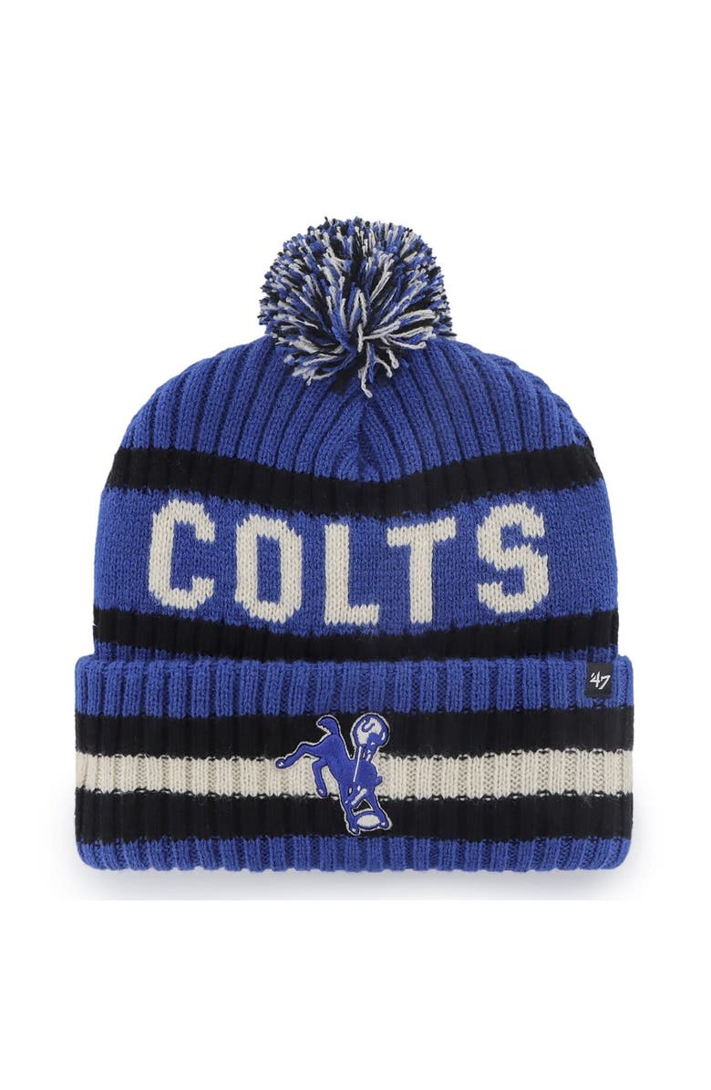 '47 Men's '47  Royal Indianapolis Colts Bering Cuffed Knit Hat with Pom, Main, color, 