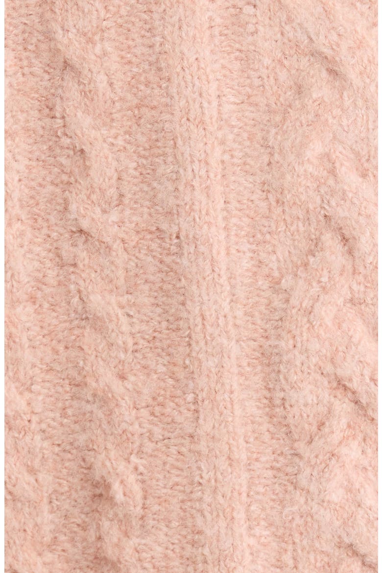 West Half Zip Cable Knit Sweater, Alternate, color, BLUSH