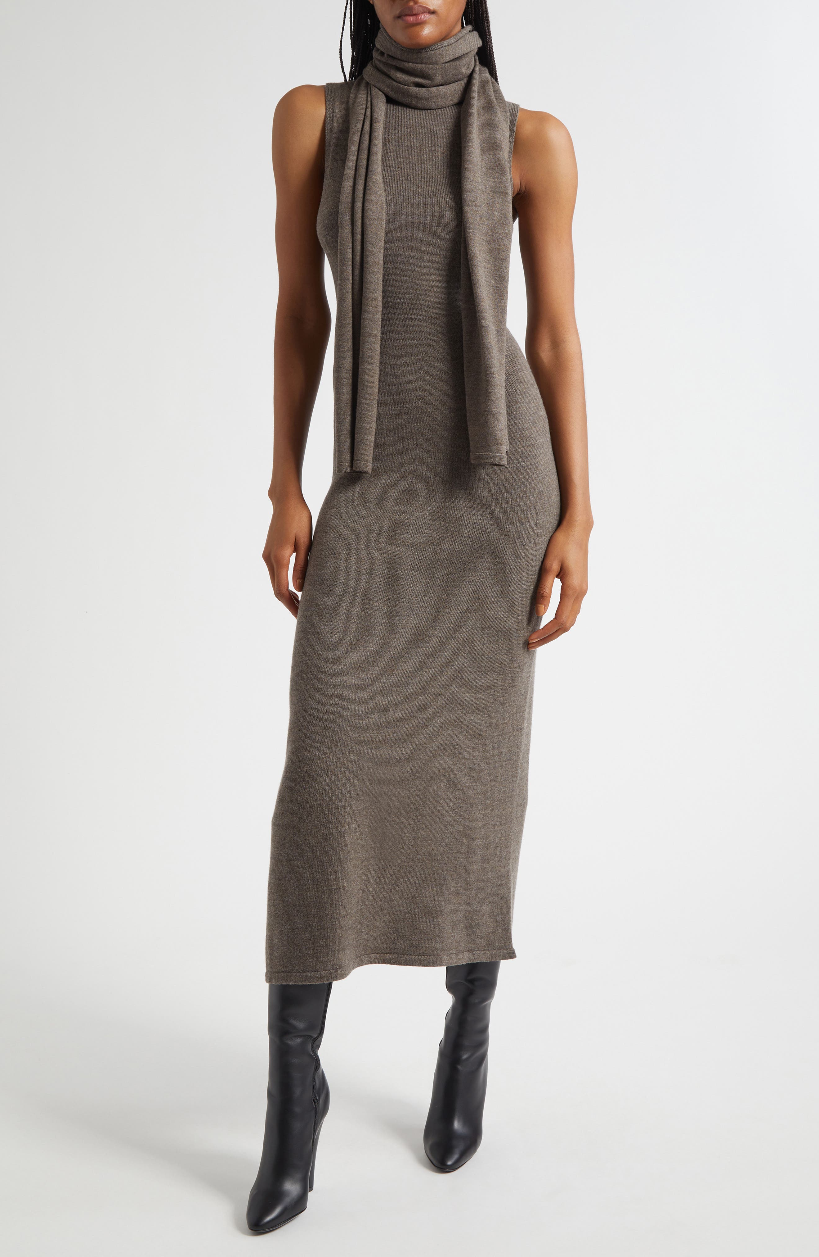 STAUD Canal Sleeveless Merino Wool Midi Dress