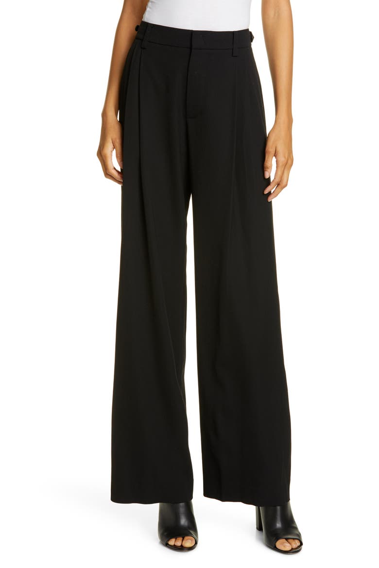 Wide Leg Trousers, Main, color, BLACK