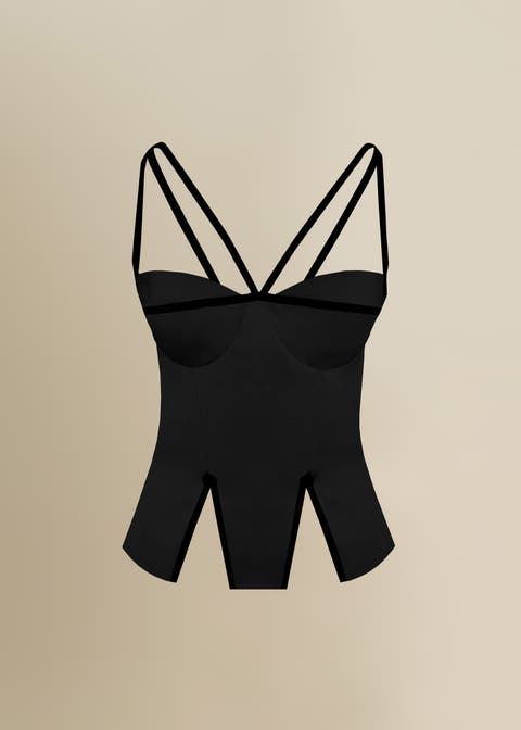 Madeleine Fitted Corset-Inspired Poplin Top