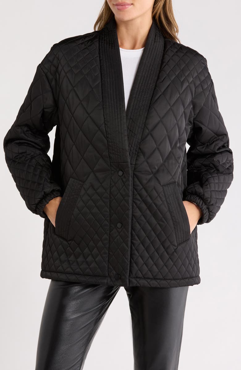 Rebecca Minkoff Water Resistant Quilted Jacket, Main, color, Black