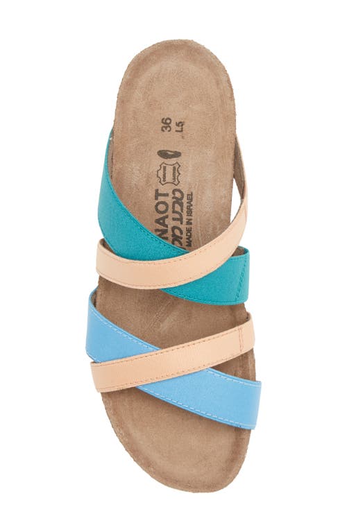 Naot Roxana Strappy Slip-on Sandal In Sky Blue/aqua/peach Stretch