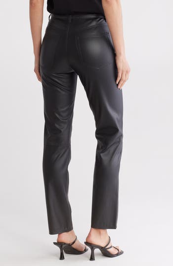 Alexxis High Waist Faux Leather Straight Leg Pants
