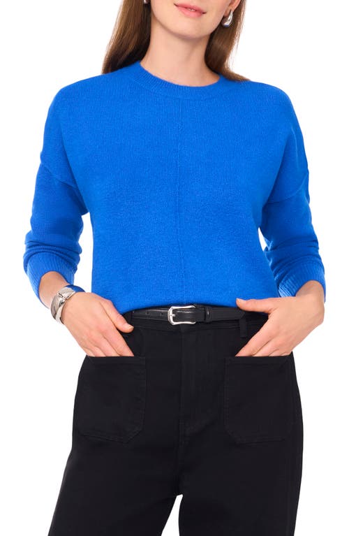 Vince Camuto Exposed Seam Crewneck Sweater In Blue