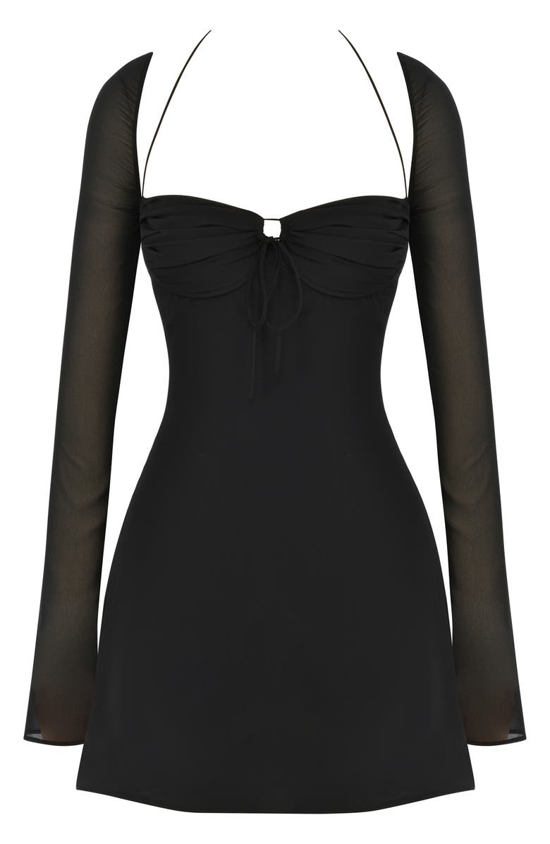 HOUSE OF CB Babydoll Georgette Halter Minidress, Alternate, color,