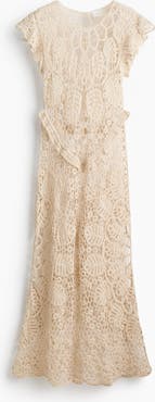 H&M Flutter-sleeved Crochet-look Dress