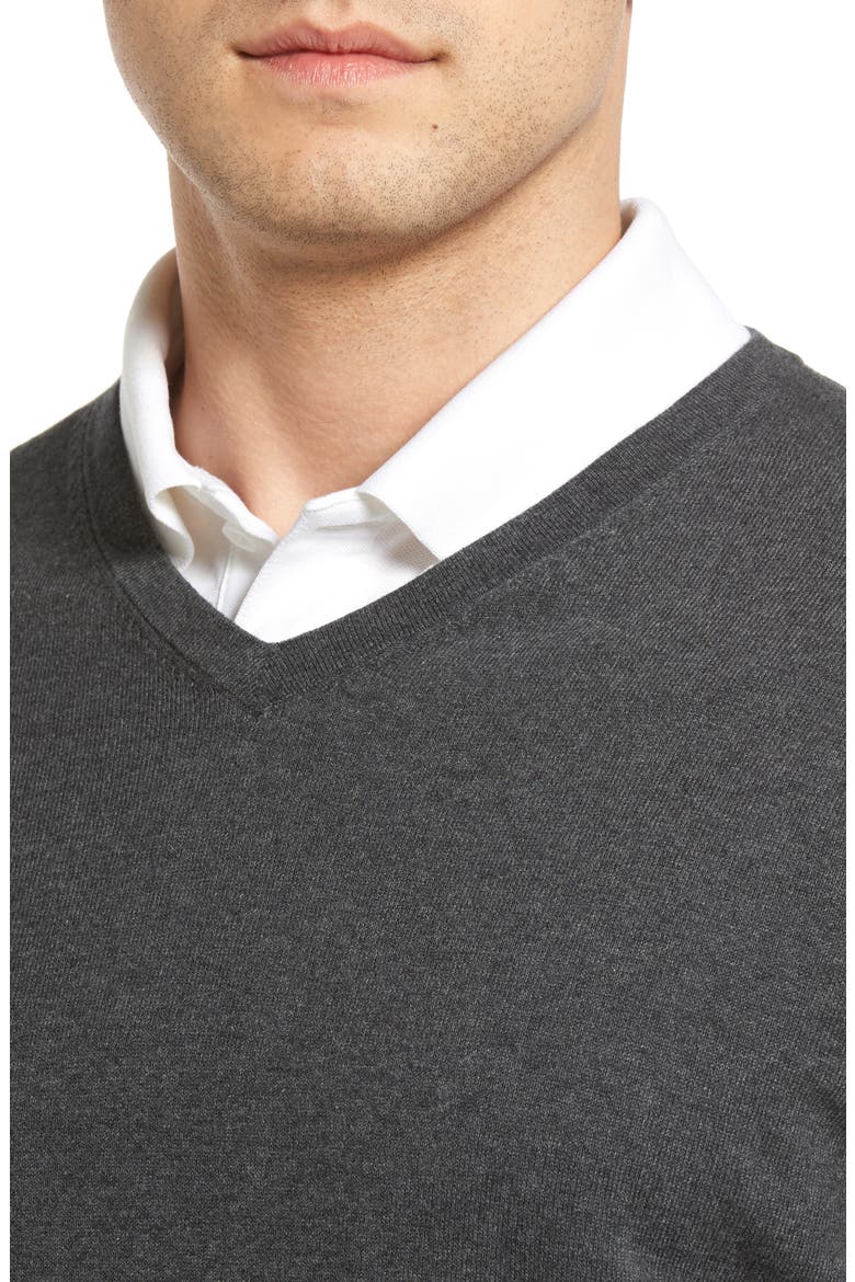 Lakemont V-Neck Sweater, Alternate, color, CHARCOAL HEATHER