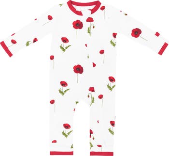 Kids' Cloud Poppies Full Zip Romper
