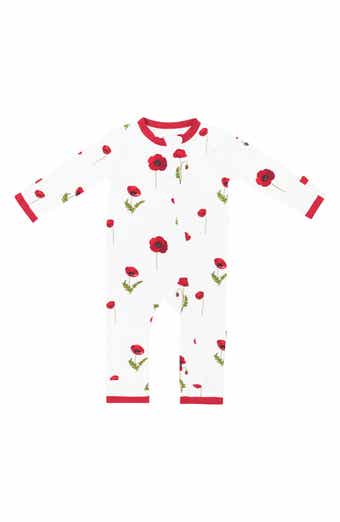 Kyte BABY Kids' Cloud Poppies Full Zip Romper