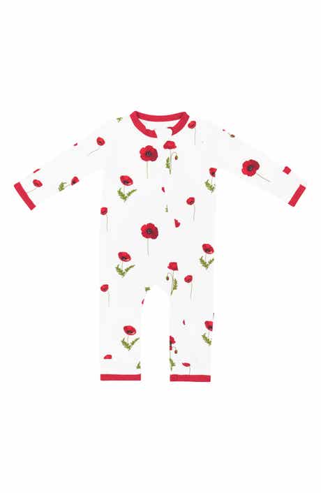 Kyte BABY Kids' Cloud Poppies Full Zip Romper