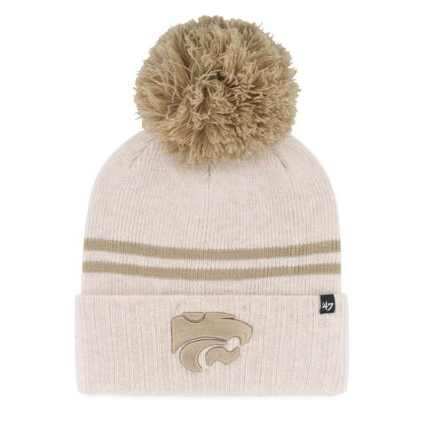 Women's '47  Natural Kansas State Wildcats Core & Inline Latte Cuffed Knit Hat with Pom