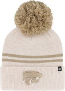 '47 Women's '47 Natural Kansas State Wildcats Core & Inline Latte Cuffed Knit Hat with Pom