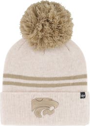 '47 Women's '47 Natural Kansas State Wildcats Core & Inline Latte Cuffed Knit Hat with Pom