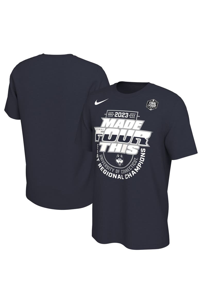 Navy UConn Huskies 2023 NCAA Men's Basketball Tournament March Madness Final Four Regional Champions Locker Room T-Shirt, Main, color, Navy
