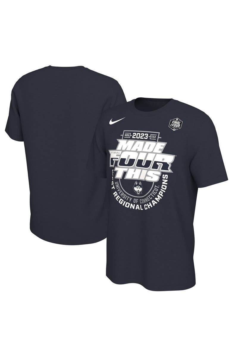 Nike Navy UConn Huskies 2023 NCAA Men's Basketball Tournament March Madness Final Four Regional Champions Locker Room T-Shirt, Main, color, 