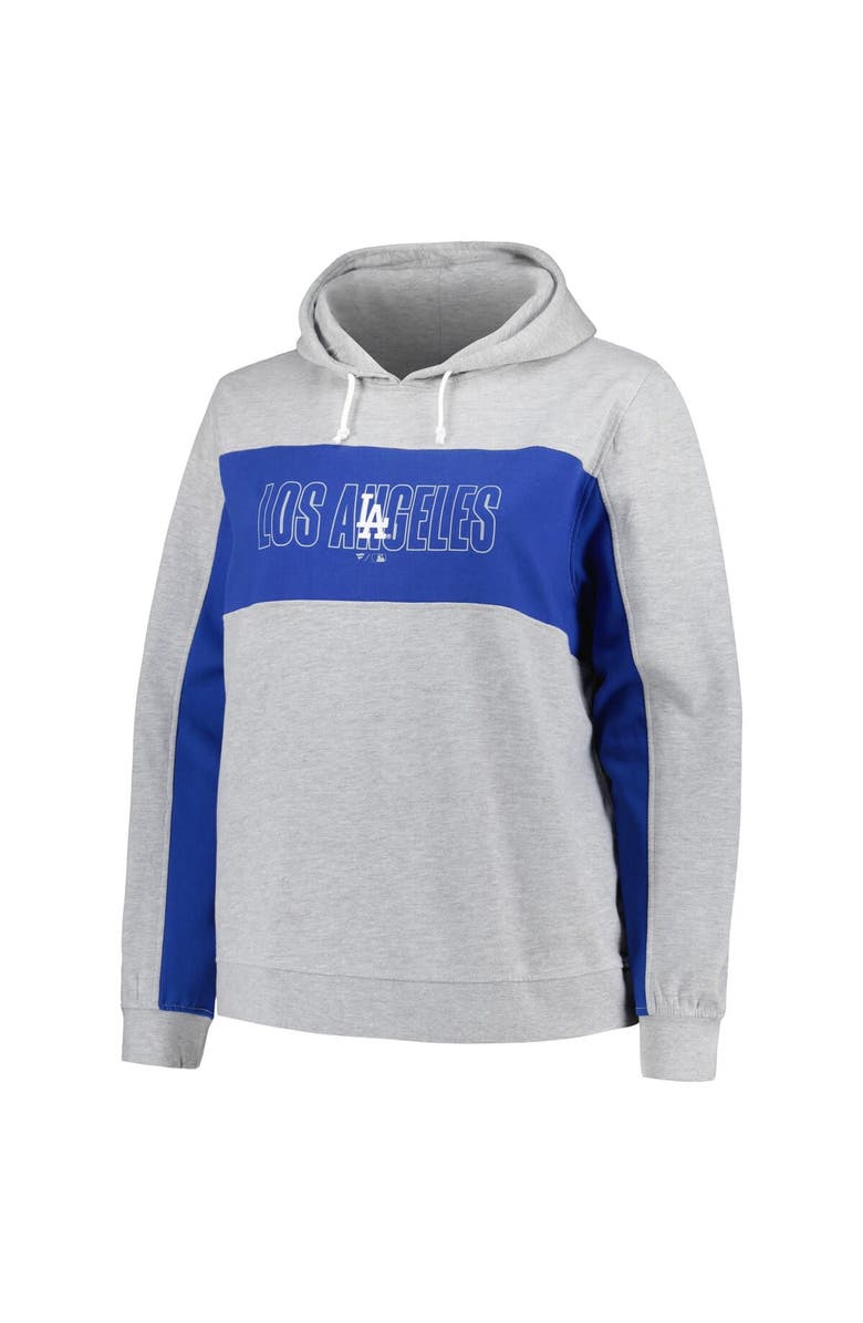 PROFILE Women's Profile Heather Gray Los Angeles Dodgers Plus Size Pullover Jersey Hoodie, Alternate, color, Heather Gray