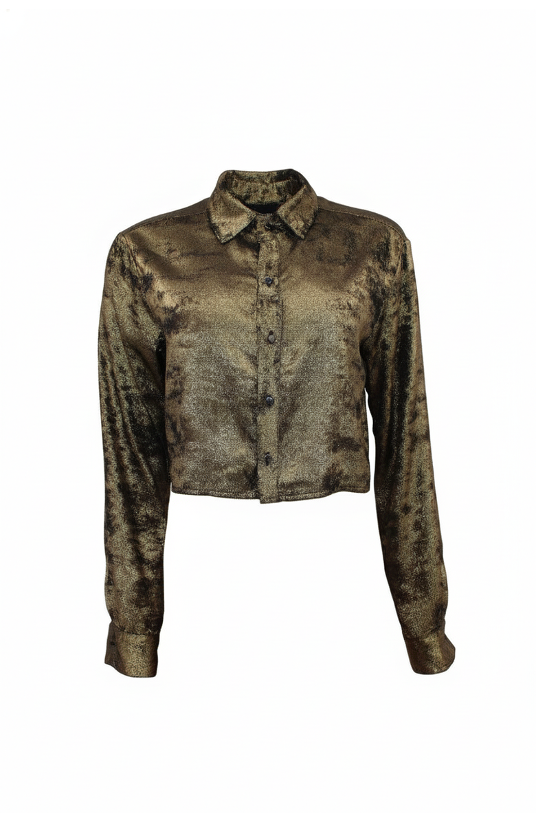 Monzlapur Cropped Shirt, Alternate, color, Burnt Gold