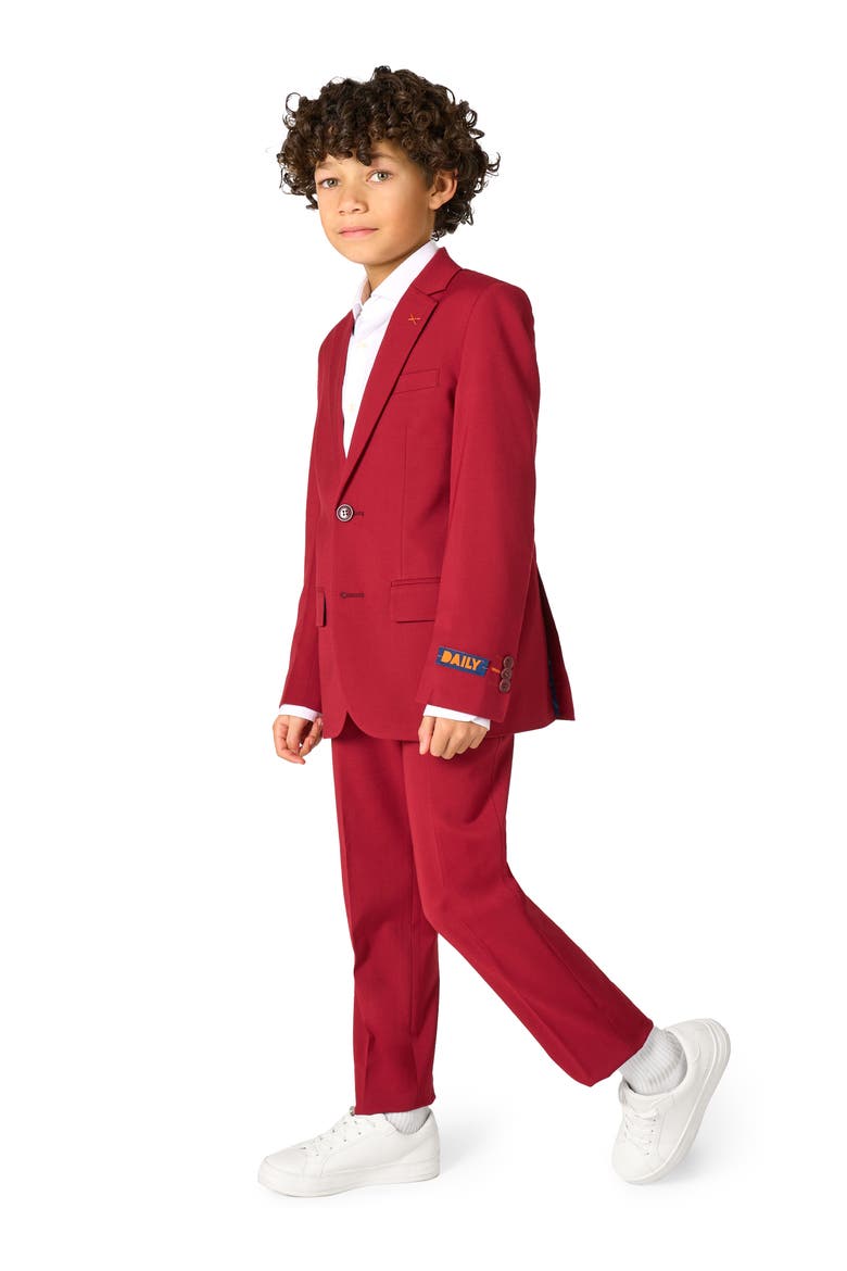 Kids' Daily Bright Burgundy Stretch Suit, Main, color, RED
