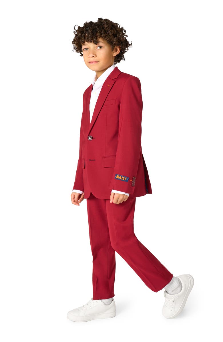 OppoSuits Kids' Daily Bright Burgundy Stretch Suit, Main, color, Red