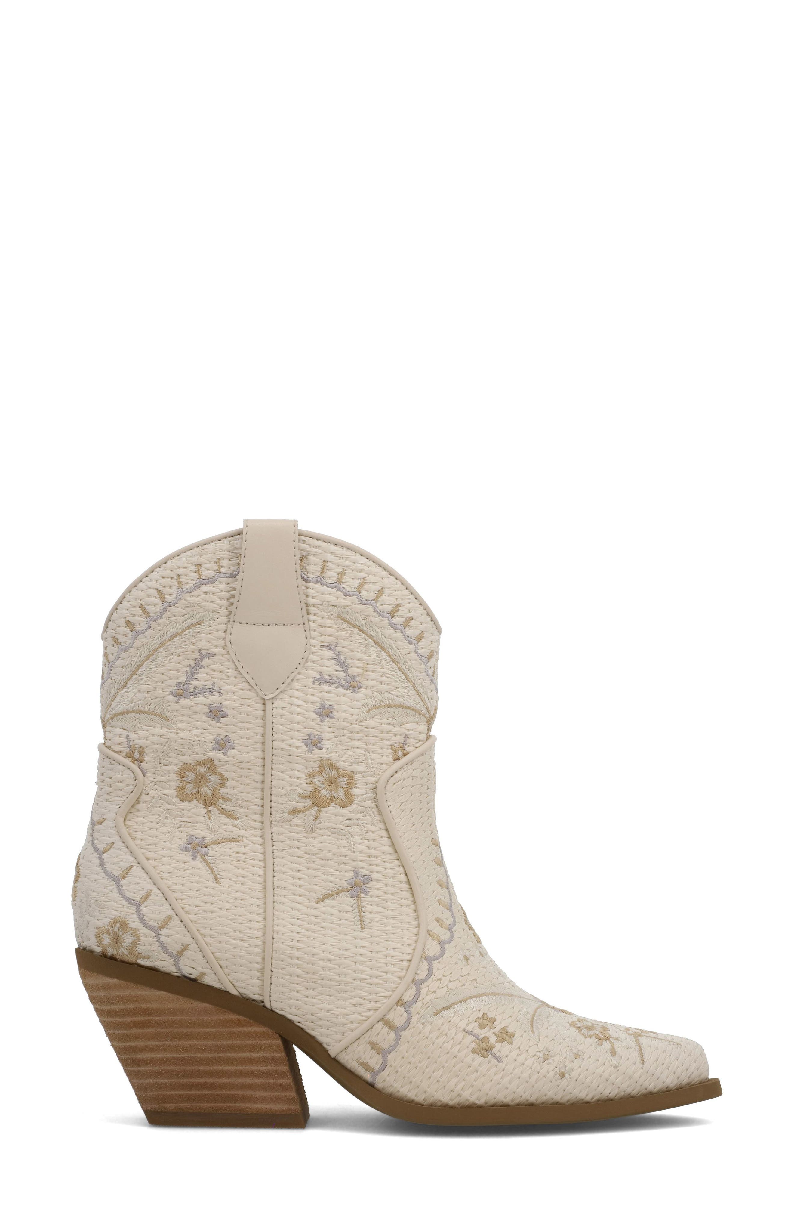 MIA Dalena Embroidered Western Boot, Alternate, color, Bone Raffi