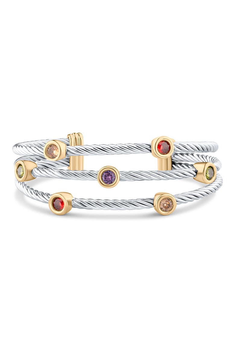 Three Row Cable Cuff Bracelet (Nordstrom Exclusive), Main, color, MULTI/ SILVER