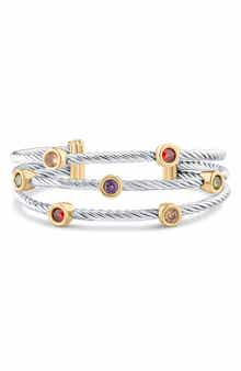 JARDIN Three Row Cable Cuff Bracelet