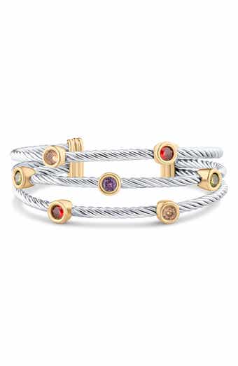 JARDIN Three Row Cable Cuff Bracelet