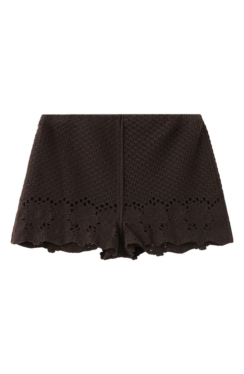 MANGO Crochet Mid Rise Mini Shorts, Alternate, color,
