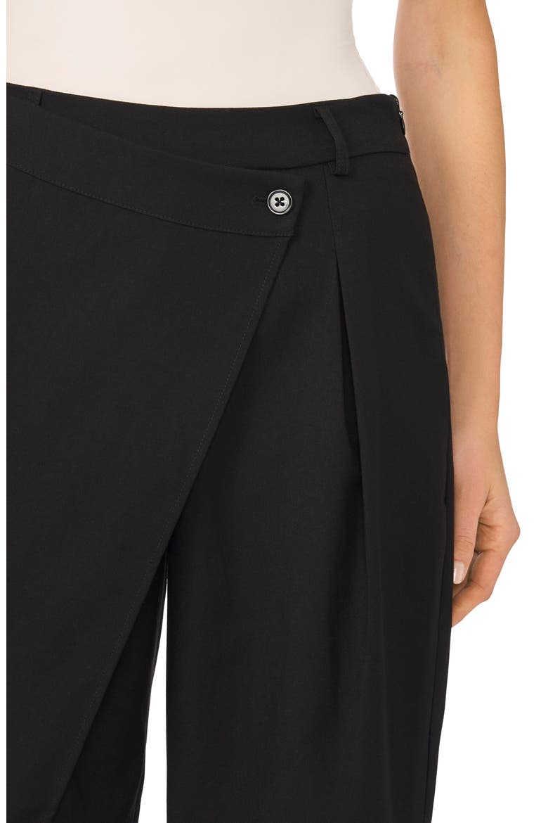 Cross Front Wide Leg Trousers, Alternate, color, RICH BLACK