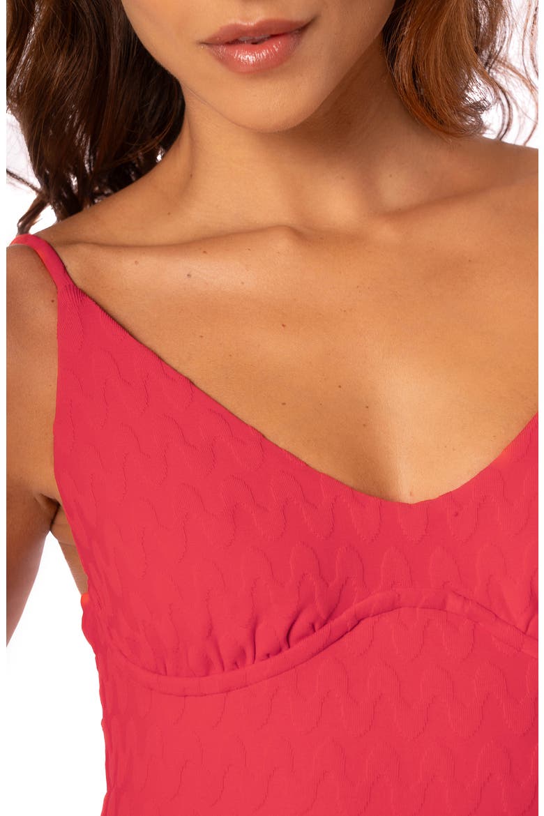 Apple Red Celine Reversible Underwire One-Piece Swimsuit, Alternate, color, RED