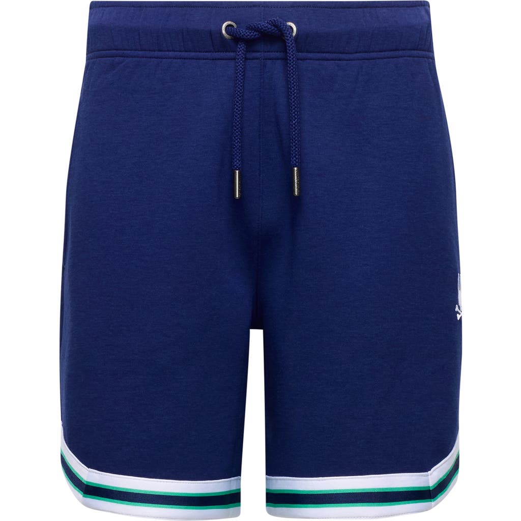 Psycho Bunny Kids' Basil Taped Drawstring Shorts In Blue