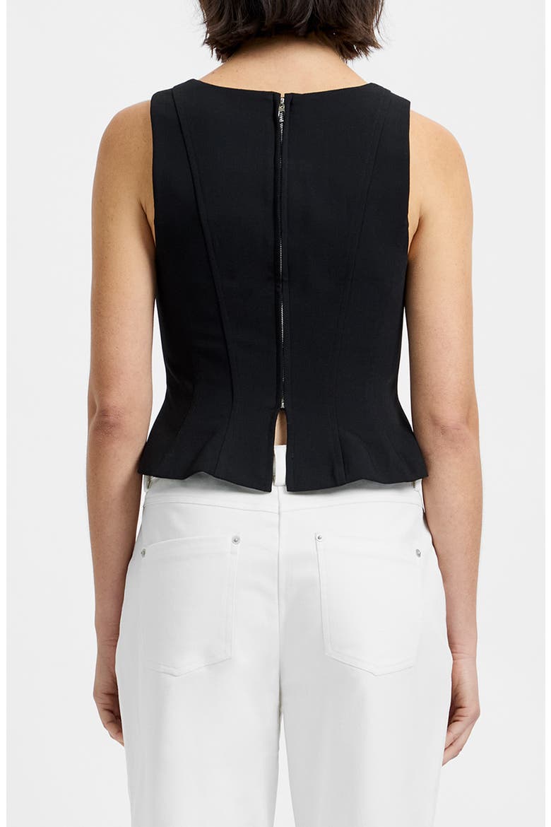 Azra Peplum Twill Tank, Alternate, color, BLACK