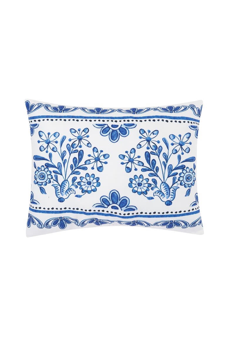 Colonial Williamsburg Blue & White Jacobean Indoor/Outdoor Accent Pillow 14" x 18", Alternate, color, Blue