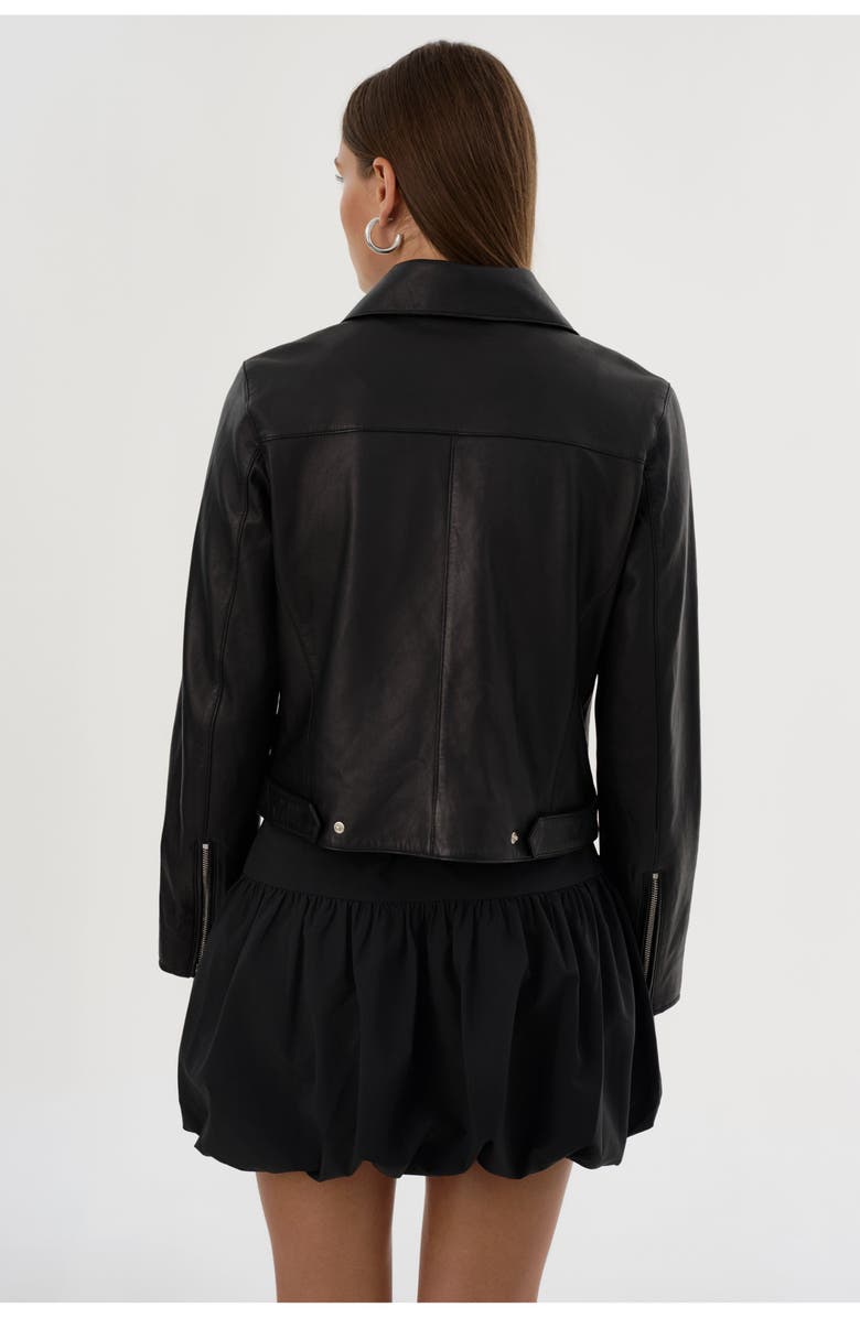LAMARQUE VALERIA | Leather Biker Jacket, Alternate, color, Black