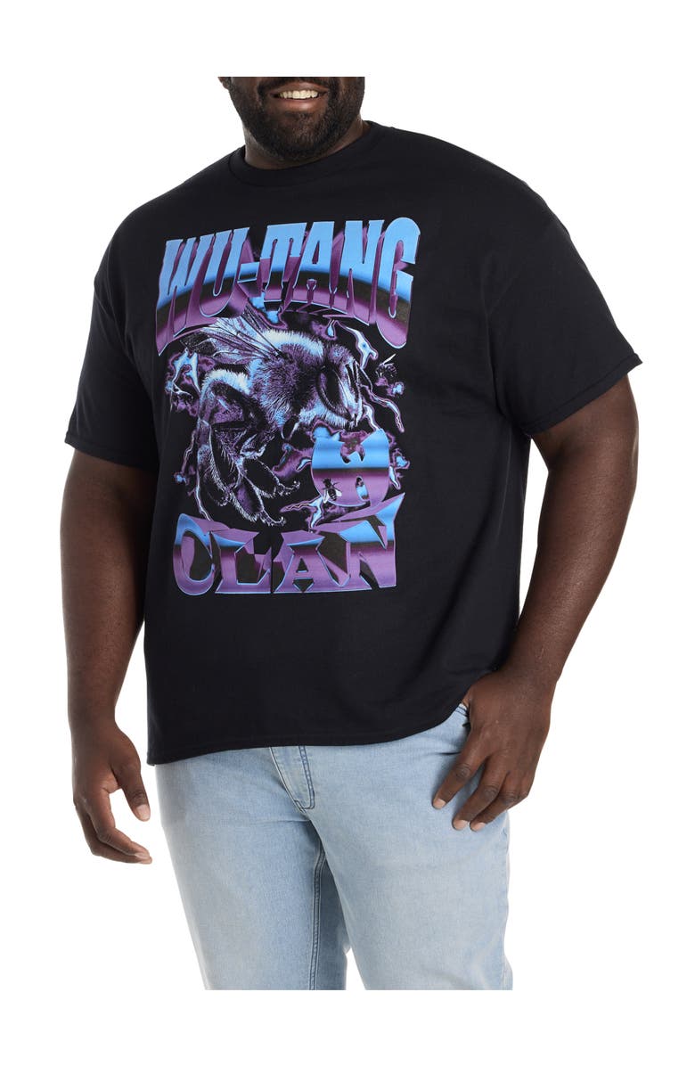 True Nation by DXL Big & Tall Wu Tang Clan Graphic Tee, Main, color, Black